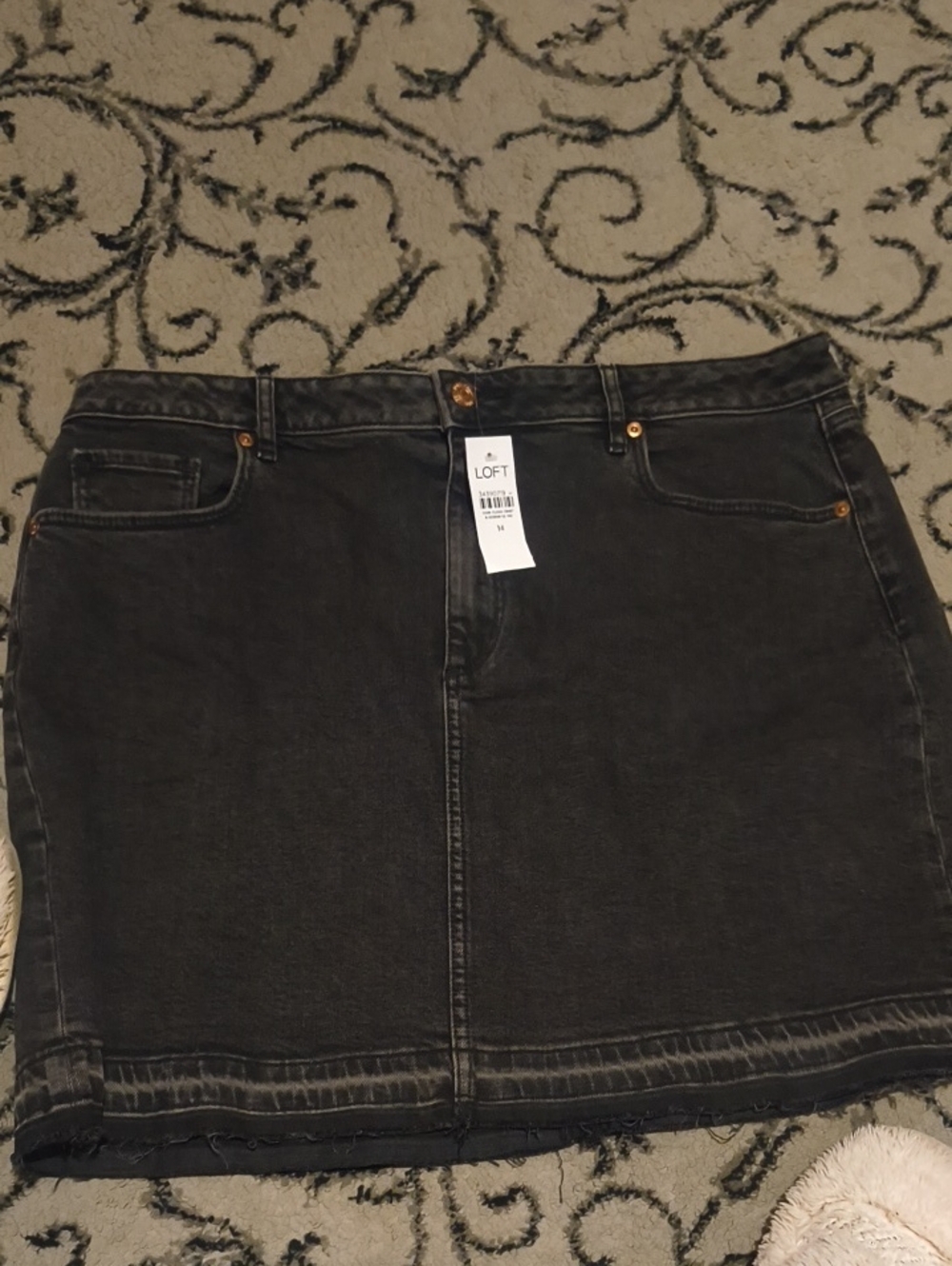Black loft denim skirt